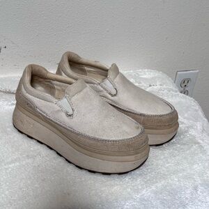 UGG Cream Platform Slip-On Shoes